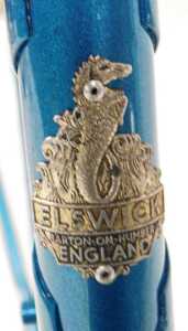 An Elswick bicycle frame and fork set, with Elswick head badge, shaped lugs, turquoise with... - 3