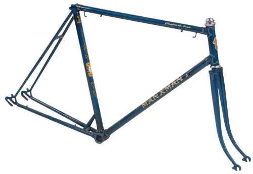 A Sun Workshop Manxman Champion du Monde bicycle frame and fork set, constructed with Reynolds...