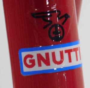 An FH Scott bicycle frame and fork set, with brass head badge, red and grey with chromed forks,... - 5