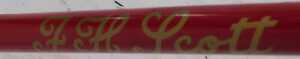 An FH Scott bicycle frame and fork set, with brass head badge, red and grey with chromed forks,... - 6