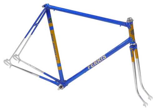 A Ferris Le Cordon Bleu bicycle frame, constructed from Reynolds 531 tubing, with shaped lugs...