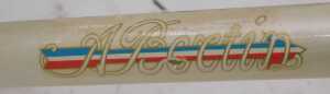 A Bertin bicycle frame and fork set, with shaped lugs, enamelled head badge, white with applied... - 4