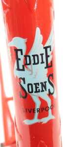 An Eddie Soens Cycles Soen Sport bicycle frame and fork set, with shaped lugs, red with Liver... - 3