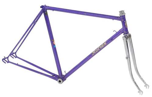 A Rotrax Cycles bicycle frame and fork set, constructed with Reynolds 531 tubes, a Rotrax Cycles...