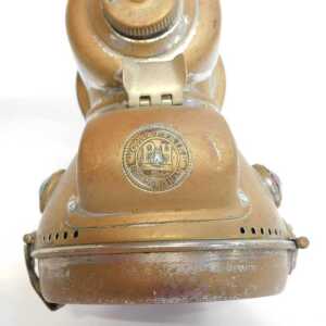 A Powell and Hanmer Ltd Birmingham brass finish carbide/acetylene bicycle lamp, each side inset... - 5