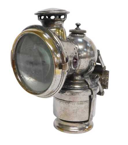 A Joseph Lucas Ltd Birmingham Acetyphote No 517 carbide/acetylene bicycle lamp, with part brass...