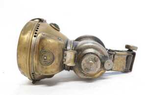 A Powell and Hanmer Ltd Birmingham Chieftain part brass effect carbide/acetylene bicycle lamp,... - 5