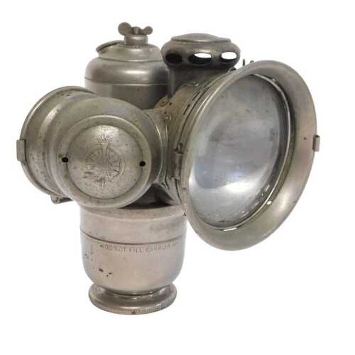 A Joseph Lucas Ltd Birmingham Acetylene Rubia No 257 bicycle lamp, stamped, 17cm high.