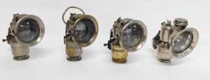 Four Powell and Hanmer Ltd Birmingham Panther carbide/acetylene bicycle lamps, two with part... - 3