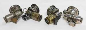 Four Powell and Hanmer Ltd Birmingham Panther carbide/acetylene bicycle lamps, two with part... - 5