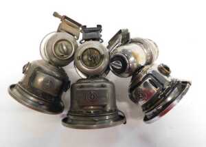Three Joseph Lucas Ltd Birmingham carbide/acetylene bicycle lamps, two for Calcia Cadet, inset... - 3