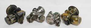Four Joseph Lucas Ltd Birmingham carbide/acetylene bicycle lamps, comprising a Calcia Major... - 6
