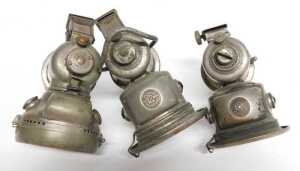 Three Powell and Hanmer carbide paraffin lamps, one titled Chieftain, 16cm high, and another The... - 5