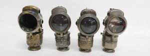 Four Powell and Hanmer Ltd Birmingham Vulture carbide/acetylene bicycle lamps, each inset with... - 3