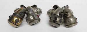 Four Powell and Hanmer Ltd Birmingham Vulture carbide/acetylene bicycle lamps, each inset with... - 5