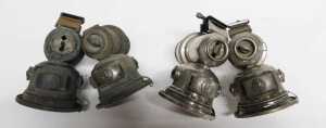 Four Joseph Lucas Ltd Birmingham Calcia Cadet carbide/acetylene bicycle lamps, each inset with... - 4