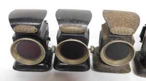 Four Joseph Lucas Ltd Birmingham Warna paraffin bicycle lamps, 11cm high, together with two For... - 6