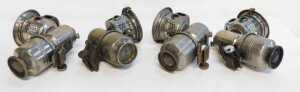 Four Powell and Hanmer Ltd Birmingham The Revenge carbide/acetylene bicycle lamps, No 70A, each... - 6
