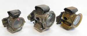 Three paraffin bicycle lamps, for Joseph Lucas Ltd Birmingham Holophote, Parker's Lamp... - 4