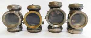 Four paraffin bicycle lamps, two for Joseph Lucas Ltd Birmingham Captain No 320 lamps, 12cm high,... - 3