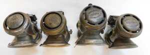 Four paraffin bicycle lamps, two for Joseph Lucas Ltd Birmingham Captain No 320 lamps, 12cm high,... - 4
