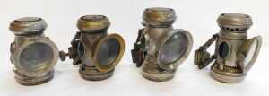 Four paraffin bicycle lamps, two for Joseph Lucas Ltd Birmingham Captain No 320 lamps, 12cm high,... - 5