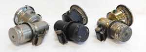 Three Joseph Lucas Ltd Birmingham Calcia Club carbide/acetylene bicycle lamps, each inset with... - 6