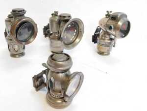Four Powell and Hanmer Ltd Birmingham carbide/acetylene and other bicycle lamps, comprising New... - 4