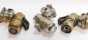 Three Powell and Hanmer carbide/acetylene bicycle lamps, comprising Chieftain, 17cm high, The... - 6