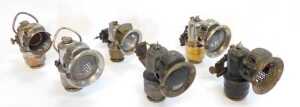 Four Powell and Hanmer carbide/acetylene bicycle lamps, together with two others. (AF) - 3