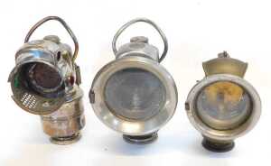 Four Powell and Hanmer carbide/acetylene bicycle lamps, together with two others. (AF) - 4