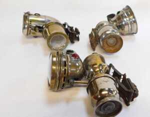 Five carbide/acetylene and other bicycle lamps, comprising Luxor, Lucca, Mira, Millers, Cetalite,... - 6