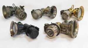 Five carbide/acetylene bicycle lamps, comprising two for Miller Bola, King of the Road, and two... - 4
