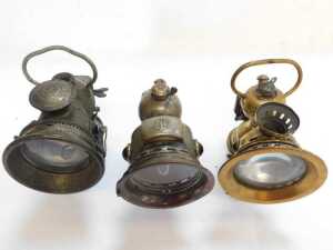 Five carbide/acetylene bicycle lamps, comprising two for Miller Bola, King of the Road, and two... - 6