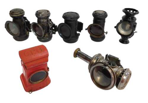 A quantity of rear oil cycle lamps, makes to include F&T Company, Joseph Lucas Ltd, etc. (7)