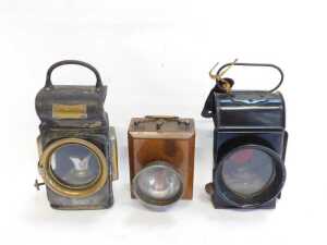 A Joseph Lucas Ltd Birmingham Sentry bicycle lamp, No C332, with ring handle, 23cm high, and two... - 4