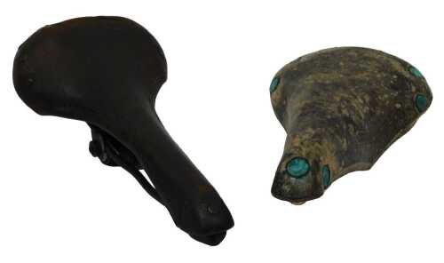 A Brooks Professional saddle, with copper rivets, and another. (2)