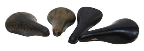 Various saddles, comprising a San Marco No. 1 saddle, a Milremo Professional saddle, a Selle San...