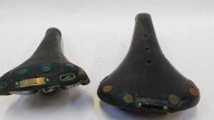 A Brooks Professional Select saddle, with copper rivets, and a Mansfield leather saddle, with... - 4