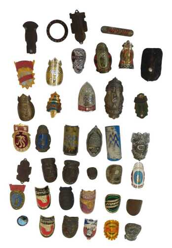 Cycle head badges, including Emmelle, New Hudson, British Eagle, Hercules, The James Cycle...
