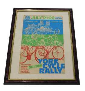 A CTC York Cycle Rally 1984 Knavesmire York poster, framed.