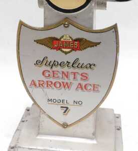 The James Super Luxe gent's Arrow Ace model number 7 seat post advertising stand. - 4