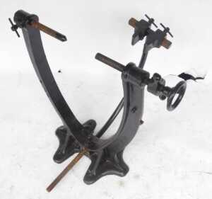 A black painted cast metal bicycle work stand, 44cm high. - 3