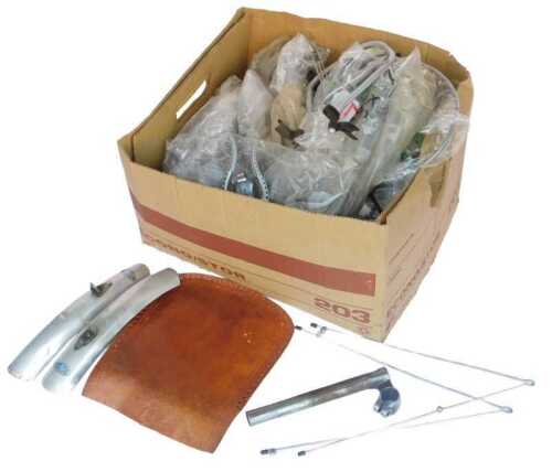 Bicycle parts, including Weinmann brake sets, various hubs, spokes, Campagnolo hub set, head...