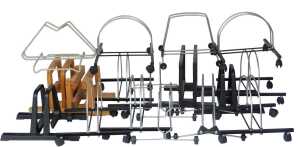 Various bicycle stands, including The Grand Stand, handmade pine stands, etc. (a quantity)