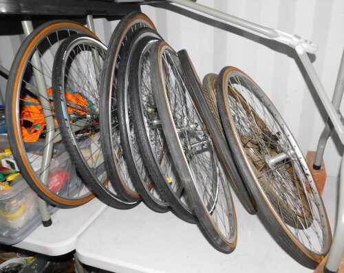 Bicycle wheels, including Schwalbe Marathon Plus, DRC touring wheels, etc. (9)