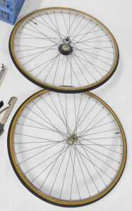 Bicycle spares, including pedals, bicycle grips, brake levers, headset, Bluemels chromed bicycle... - 4