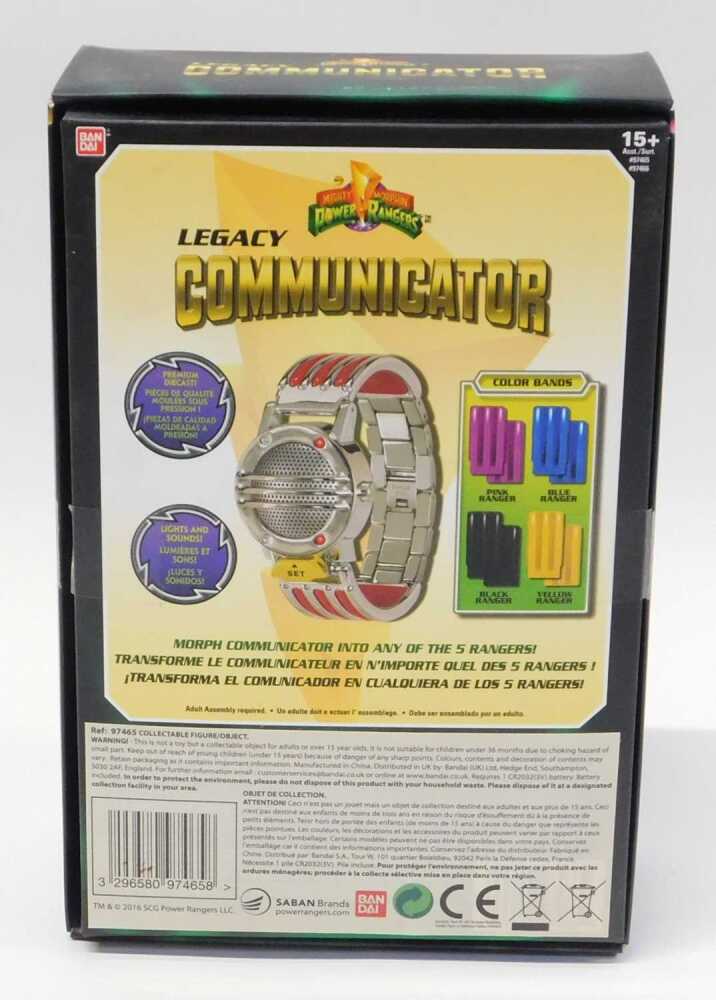 A Bandai Mighty Morphin Power Rangers Legacy communicator, boxed.