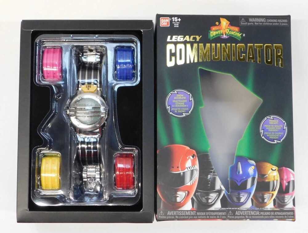 A Bandai Mighty Morphin Power Rangers Legacy communicator, boxed.