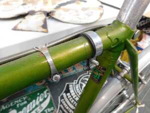 A Bates bicycle, with a Reynolds 531 green frame with applied advertising, chrome handlebars and... - 9